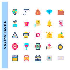 25 Casino Flat icons pack. vector illustration.