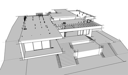 architectural sketch of house