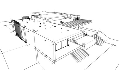 architectural sketch of house