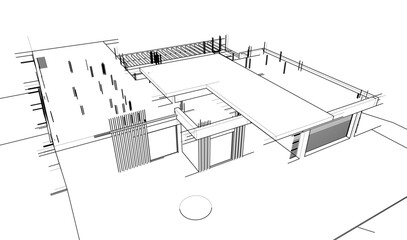 architectural sketch of house