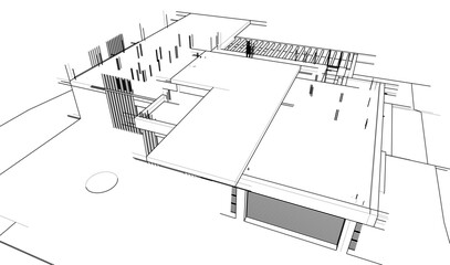 architectural sketch of house