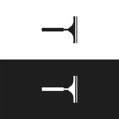 Cleaning glass window wiper squeegee icon, vector illustration