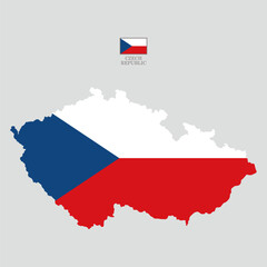 Fototapeta premium czech republic map background with states. map isolated on white background with flag. Vector illustration map europe