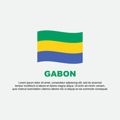 Gabon Flag Background Design Template. Gabon Independence Day Banner Social Media Post. Gabon Background