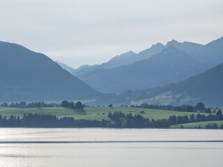 Lake Forggenseein Bavaria, Germany..