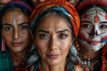 Obraz premium Group of Women With Painted Faces