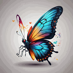 Fototapeta na wymiar Butterfly Cartoon Design Very Cool