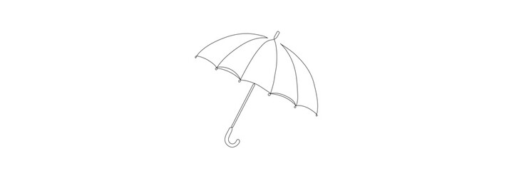 umbrella. continuous line drawing flat vector icon