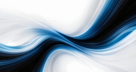  Abstract Wave Art - A Fusion of Blue, Black, and White