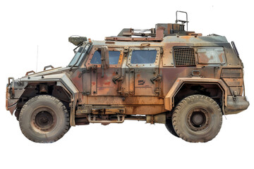 Armored vehicle isolated on transparent background