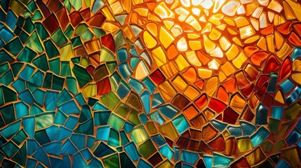  Abstract colorful ceramic mosaic