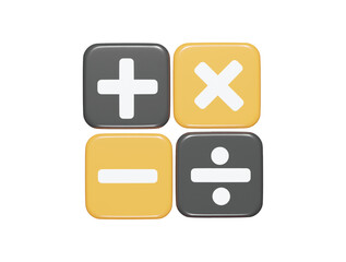 Calculator icon 3d icon illustration