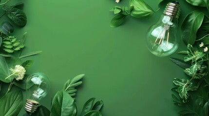 Eco friendly lightbulb banner with copy space, Sustainable and Renewable energy