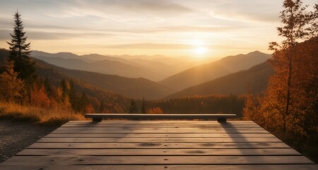  Escape to serenity - A bench in the wilderness at sunrise