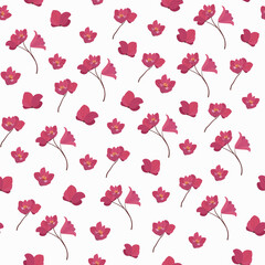 Coral bells heuchera flowers seamless pattern