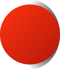 Red paper circle and shadow. Element for design
