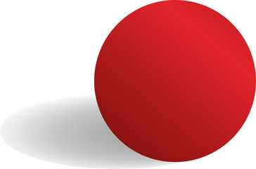 Red paper circle and shadow. Element for design