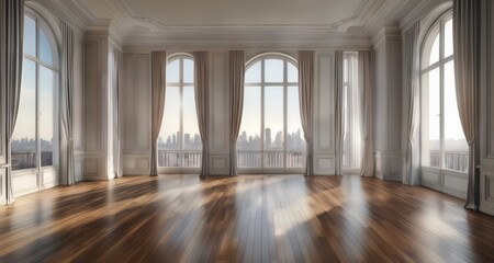  Elegant living room with panoramic city views