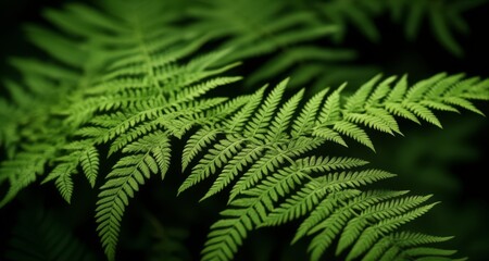 Fototapeta na wymiar Vibrant green fern leaves in close-up