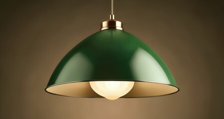  Modern elegance - A sleek, gold-toned pendant light with a vibrant green shade