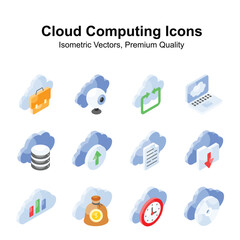 Have a look at this beautiful and amazing cloud computing isometric vectors set