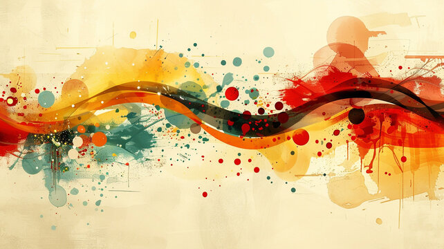 The image captures the essence of a dynamic business strategy with abstract splashes of color that convey movement and progress. The flow of the design suggests a strategic path to success.