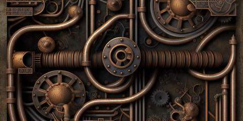 Fototapeta na wymiar Industrial steampunk theme background