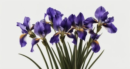  Vibrant purple irises in bloom