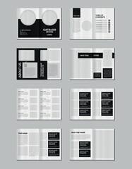 Product catalogue design, multipage brochure catalog template design with mockup