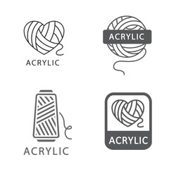 Acrylic yarn- vector, icon, sign.