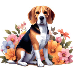 Cute Beagle dog Vector Cartoon illustration