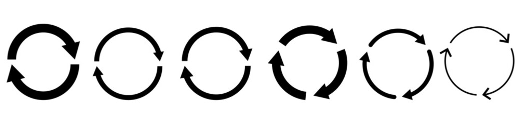 回転矢印（循環）サイクル　アイコンセット	 - obrazy, fototapety, plakaty
