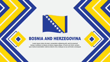 Bosnia And Herzegovina Flag Abstract Background Design Template. Bosnia And Herzegovina Independence Day Banner Wallpaper Vector Illustration. Design