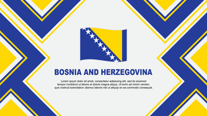 Bosnia And Herzegovina Flag Abstract Background Design Template. Bosnia And Herzegovina Independence Day Banner Wallpaper Vector Illustration. Vector