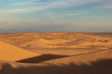 Fototapeta na wymiar Looking out over the vast Imperial Sand Dunes in California