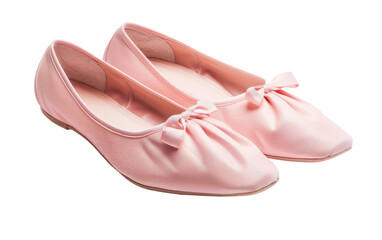 Embracing Pink Ballet Shoes in Performance On Transparent Background.