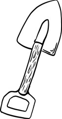 sketch shovel hand drawn