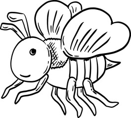 sketch bee hand drawn