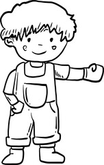 sketch farmer hand drawn