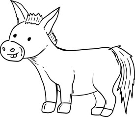 sketch donkey hand drawn