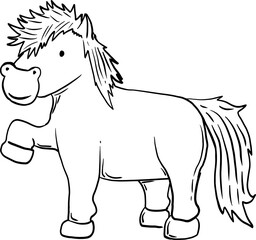 sketch horse hand drawn