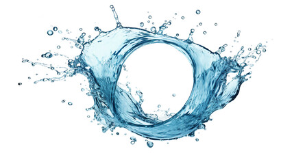 Circle Water Splash Isolated on Transparent Background for Refreshing Designs, Ideal for Spa, Health, and Nature Concepts