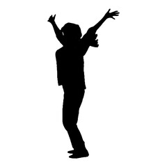 Full body silhouette of a beautiful woman is in style with a transparent background