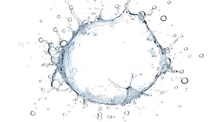 Circle Water Splash Isolated on Transparent Background for Refreshing Designs, Ideal for Spa, Health, and Nature Concepts