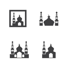 Islamic Mosque Logo Design Vector Template Illustration