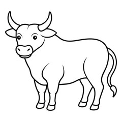 Bull Coloring Page For Kids 