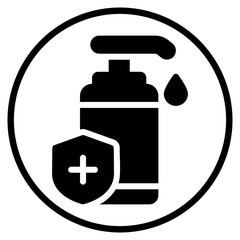 hand sanitizer glyph icon