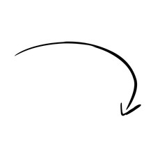 Charcoal arrows vector icons set. Hand drawn freehand different curved lines, swirls arrows. Doodle marker drawing, black chalk smears. Direction pointers. Scribbles and scrawls.