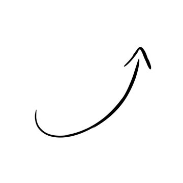 Charcoal arrows vector icons set. Hand drawn freehand different curved lines, swirls arrows. Doodle marker drawing, black chalk smears. Direction pointers. Scribbles and scrawls.