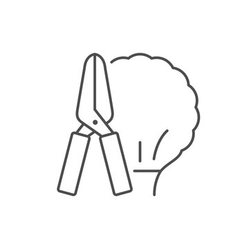 pruning shears cutting bush outline clip art preview